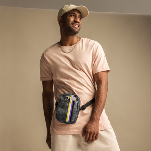 Nonbinary Pride Grunge Stripe Crossbody Bag